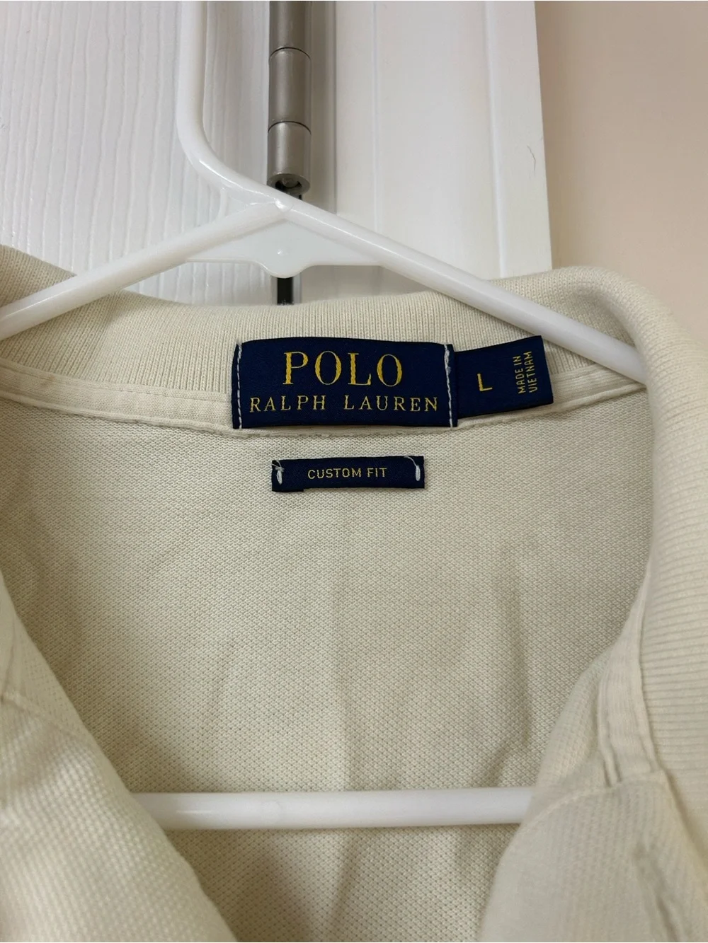 Vtg Polo Ralph Lauren Cream Men’s Polo Shirt